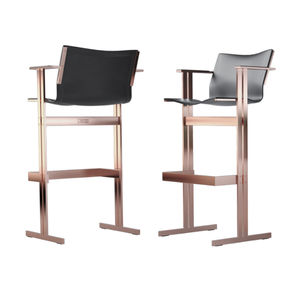 chaise de bar contemporaine / tapissée / avec repose-pieds / avec accoudoirs