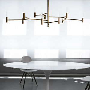 lustre contemporain / en verre / en laiton / à LED