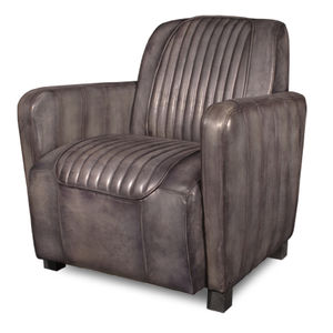 fauteuil Art Déco / en cuir / marron / contract