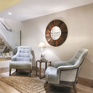 fauteuil classique / en tissu / en hêtre / en bois massif