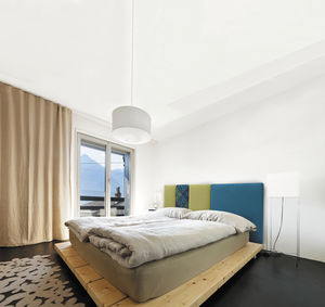 tête de lit pour lit double / contemporaine / en tissu / en pin