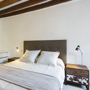 tête de lit pour lit double / contemporaine / en tissu / en pin