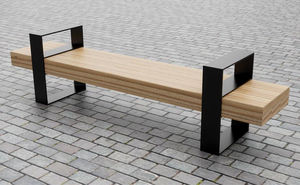 banc public / contemporain / en acier galvanisé / en acier à revêtement par poudre