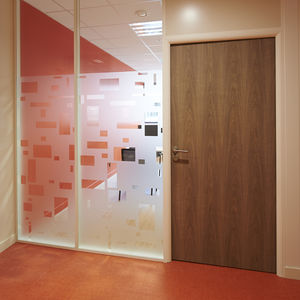 porte d'intérieur / battante / en bois / acoustique