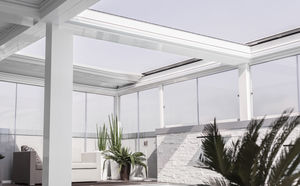 couverture pour pergola coulissante / avec protection solaire / en métal / en toile