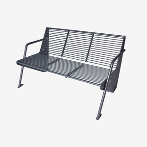 banc public / contemporain / en acier à revêtement par poudre / avec dossier
