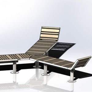 banc public / design original / en acier à revêtement par poudre / en pin