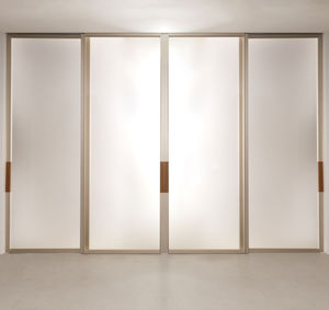 porte d'intérieur / coulissante / en aluminium / vitrée