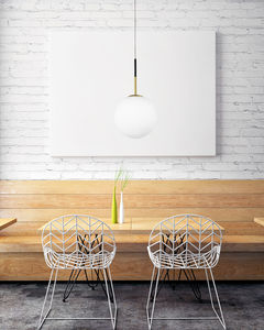 suspension / contemporaine / en laiton brossé / en verre soufflé