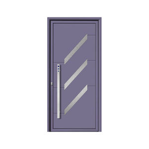 porte d'entrée / battante / en aluminium / en inox