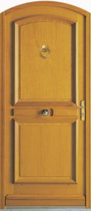 porte d'entrée / battante / en bois / cintrée
