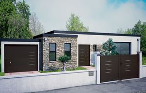 porte d'entrée / battante / en aluminium