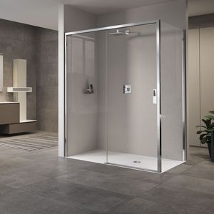 paroi de douche coulissante / d'angle / en verre