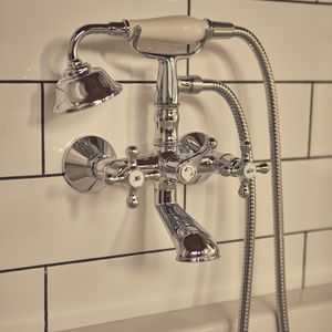mitigeur de douche / pour baignoire / mural / en métal chromé
