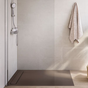 receveur de douche rectangulaire / en inox / en pierre / sur mesure