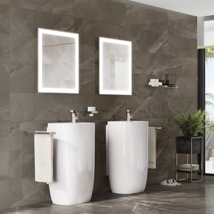 vasque sur pied / en porcelaine / contemporaine / avec mitigeur