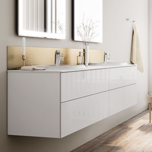 meuble vasque double / suspendu / aggloméré / contemporain
