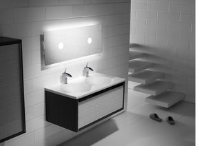 miroir mural / contemporain / rectangulaire / lumineux