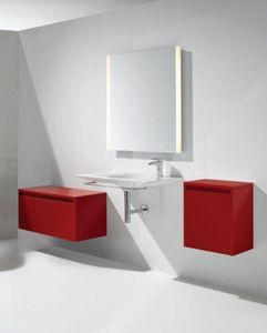 miroir mural / contemporain / rectangulaire / lumineux