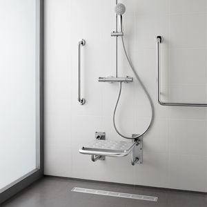 siège de douche rabattable / mural / en inox / professionnel