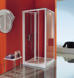 paroi de douche pliante / d'angle / en verre