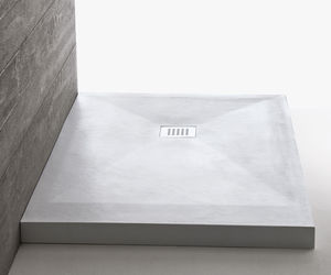receveur de douche rectangulaire / en pierre / sur mesure / à fleur de sol
