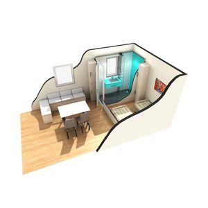 cabine sanitaire pour toilettes pour intérieur