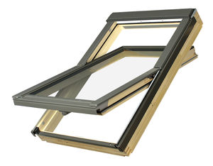 fenêtre de toit à pivot / en bois / à double vitrage / à coupure thermique
