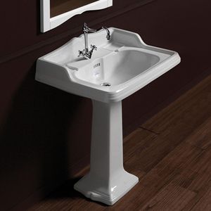 vasque sur pied / rectangulaire / en céramique / contemporaine