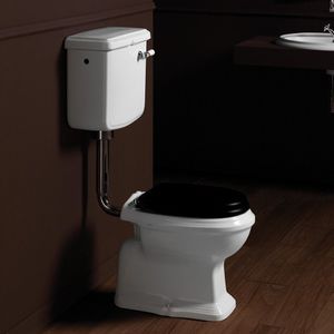 WC à poser / en céramique / avec chasse d'eau en hauteur / avec manette