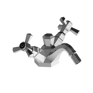 mélangeur pour bidet / à poser / en métal chromé / en bronze