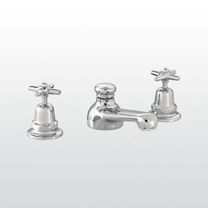 mélangeur pour baignoire / sur plan / en métal chromé / de salle de bain