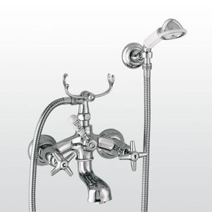 mélangeur pour baignoire / pour douche / mural / en métal chromé