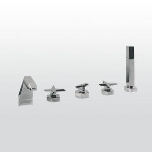 mélangeur pour baignoire / pour douche / sur plan / en métal chromé