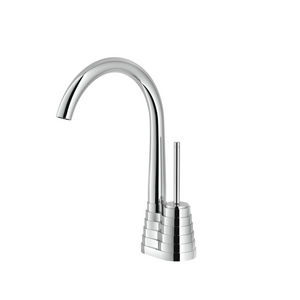 mitigeur pour vasque / en métal chromé / 1 trou / à bec orientable