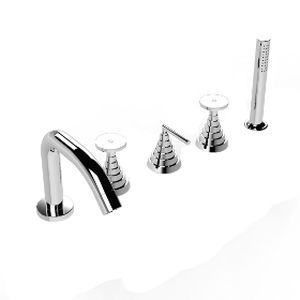 mélangeur pour baignoire / pour douche / sur plan / en métal chromé