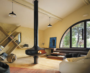 cheminée à gaz / contemporaine / à foyer ouvert / centrale