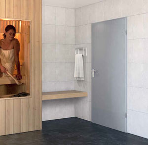 porte d'intérieur / battante / en acier galvanisé / acoustique