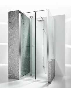 paroi de douche pliante / d'angle / en verre