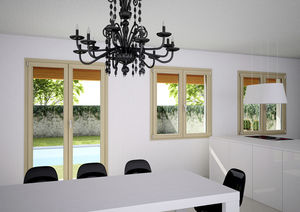 fenêtre battante / en bois / en aluminium / à double vitrage