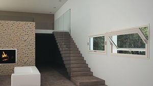 fenêtre basculante / en bois / en aluminium / à double vitrage
