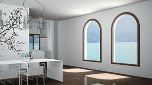 fenêtre coulissante / en bois / en aluminium / à double vitrage