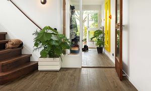 sol stratifié en HDF / flottante clic / aspect bois / pour le tertiaire
