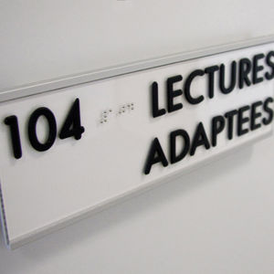 plaque signalétique pour porte / murale / en aluminium / en braille