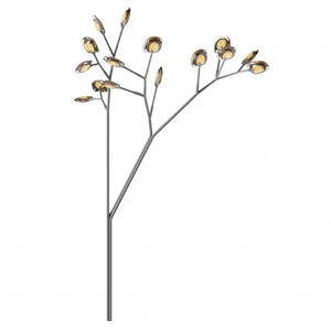 lampe sur pied / contemporaine / en acier inoxydable / en verre
