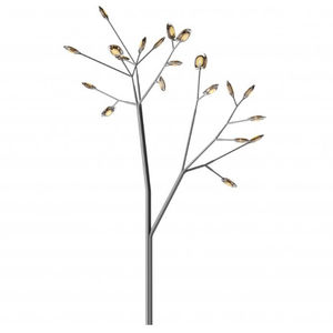 lampe sur pied / contemporaine / en acier inoxydable / en verre