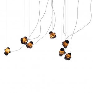 lampe suspension / contemporaine / en verre soufflé / en laiton