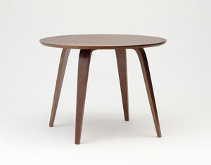 table à manger contemporaine / en noyer / en contreplaqué moulé / ronde