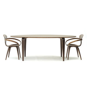 table à manger contemporaine / en noyer / ovale / professionnelle