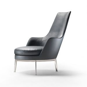 fauteuil contemporain / en tissu / en cuir / pivotant